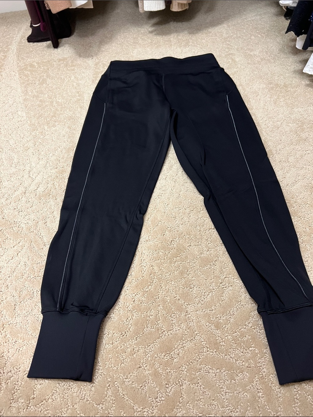 lululemon athletica Black Track Joggers with Rib Cuffs